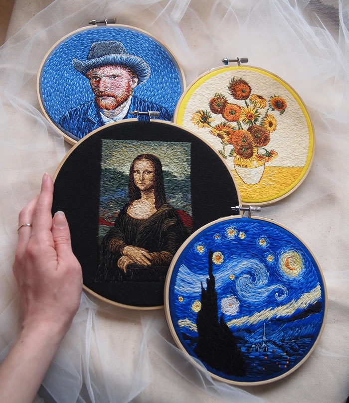 Miniature Embroidery Paintings By Ira Kutsyna