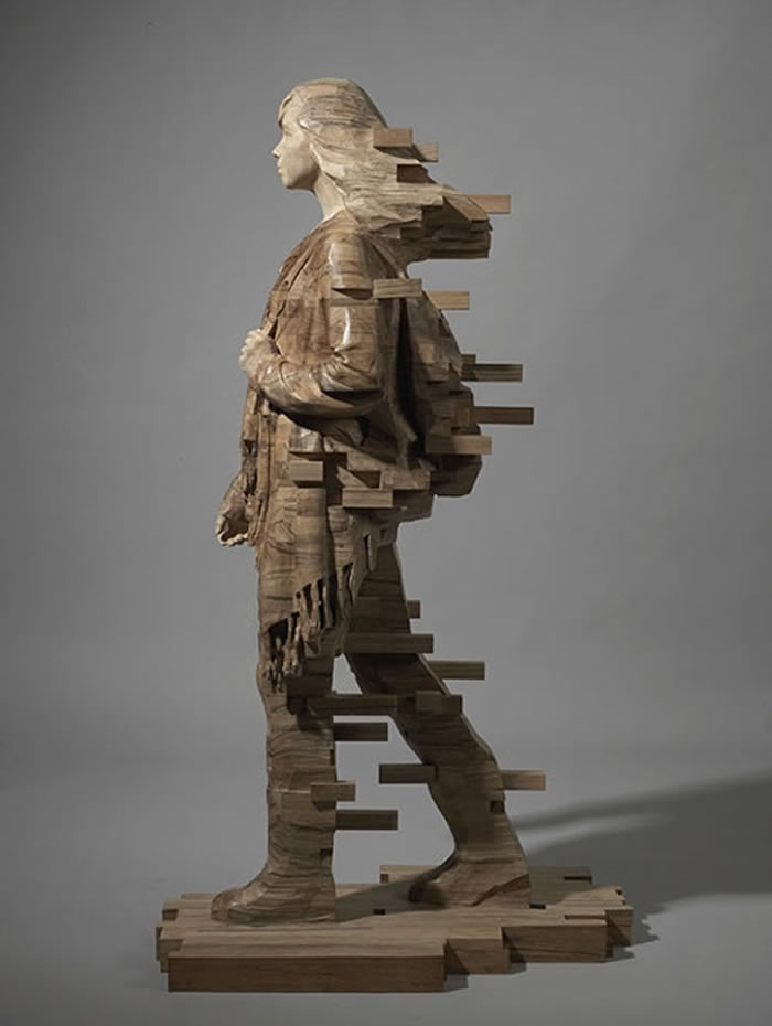 Pixelated Wood Sculptures By Han Hsu tung