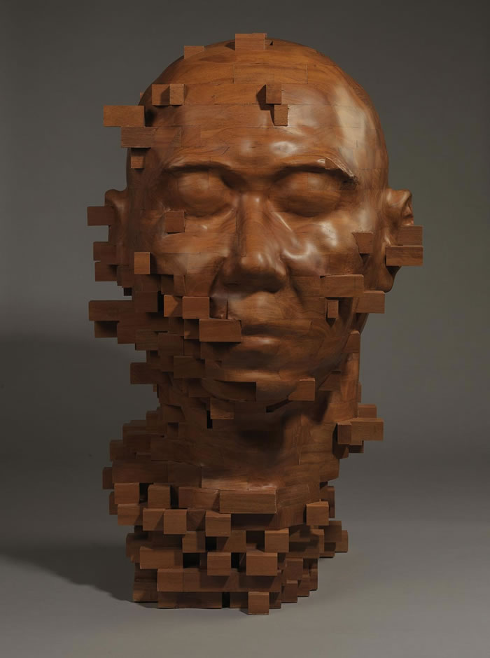 Pixelated Wood Sculptures By Han Hsu tung