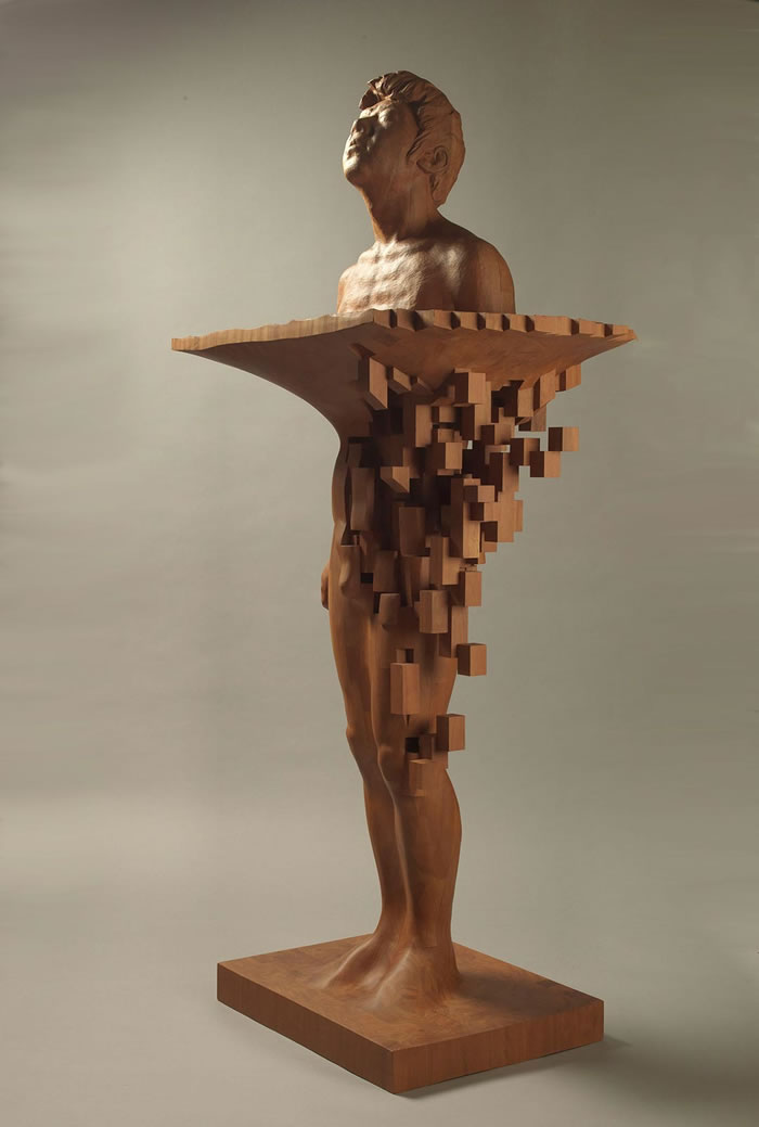 Pixelated Wood Sculptures By Han Hsu tung