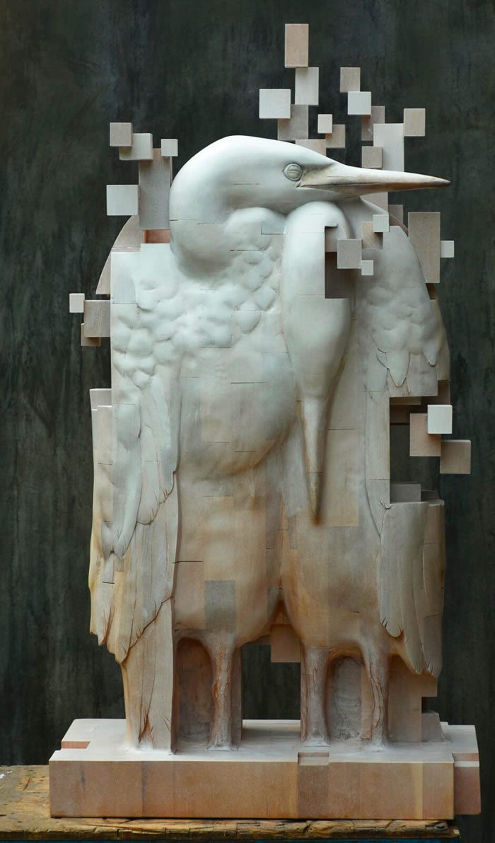 Pixelated Wood Sculptures By Han Hsu tung