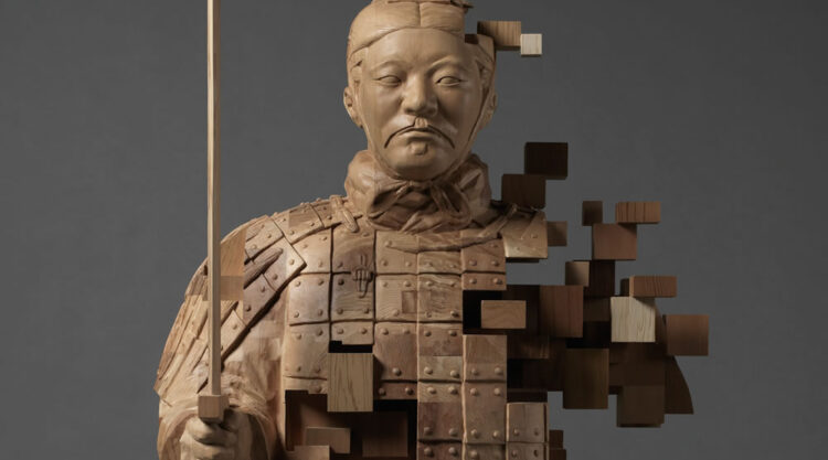 Pixelated Wood Sculptures By Han Hsu tung