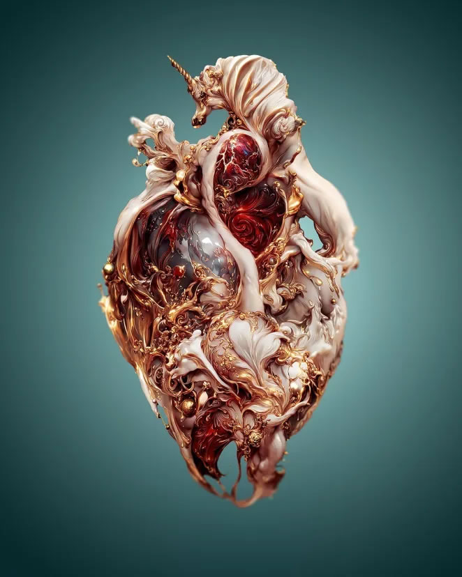 AI-generated hearts by Andrejs Pidjass