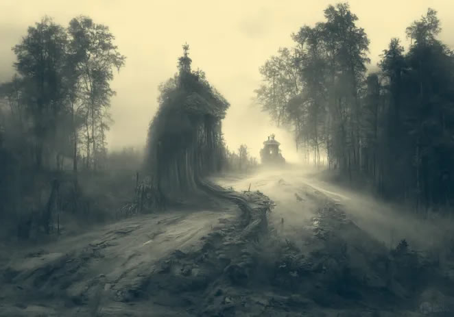 Foggy AI Landscape Art By Raul Cantu