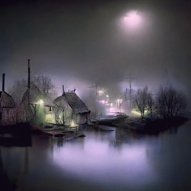 Foggy AI Landscape Art By Raul Cantu