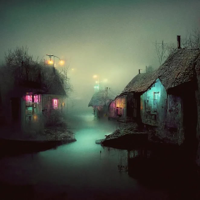 Foggy AI Landscape Art By Raul Cantu