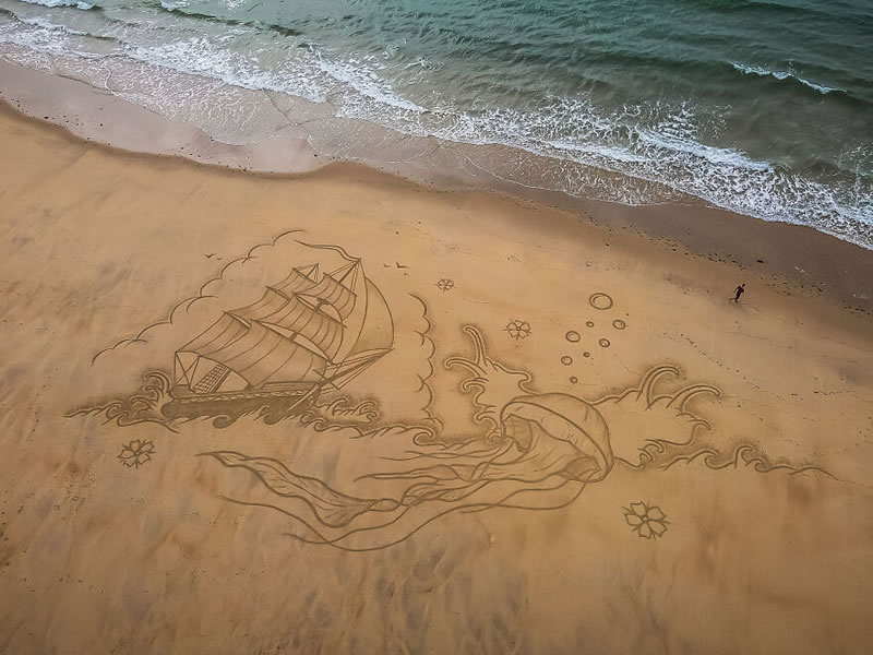 Giant Sand Drawings by Jben