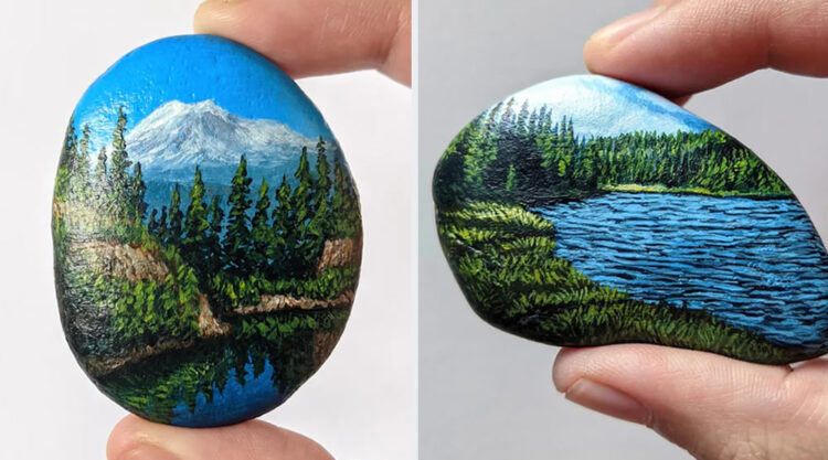 Pebble Canvases Paintings By Oregon Artist