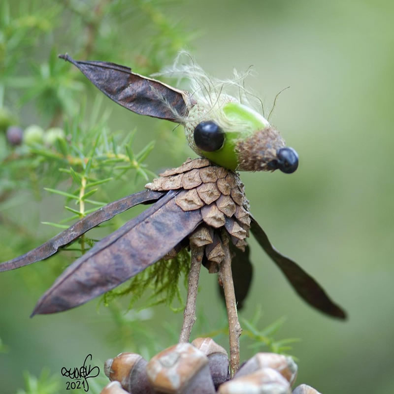 Forest Creatures Using Natural Elements By Sylvain Trabut 