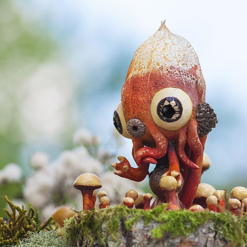 Forest Creatures Using Natural Elements By Sylvain Trabut 