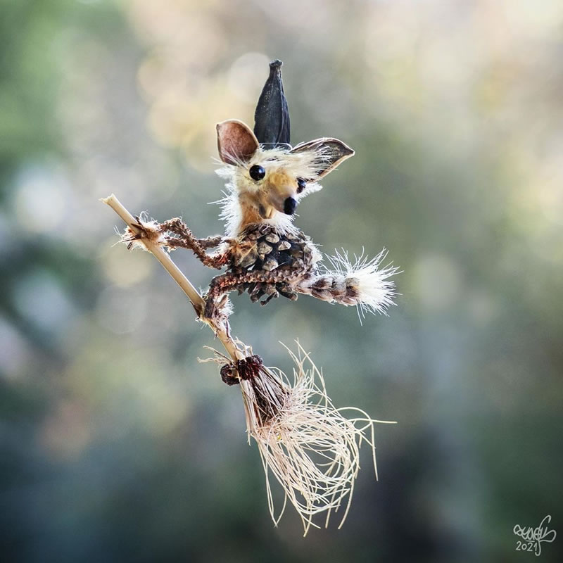 Forest Creatures Using Natural Elements By Sylvain Trabut 