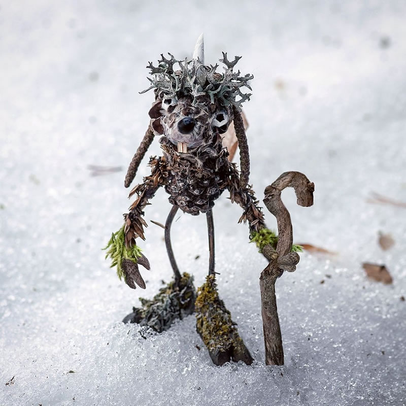 Forest Creatures Using Natural Elements By Sylvain Trabut 