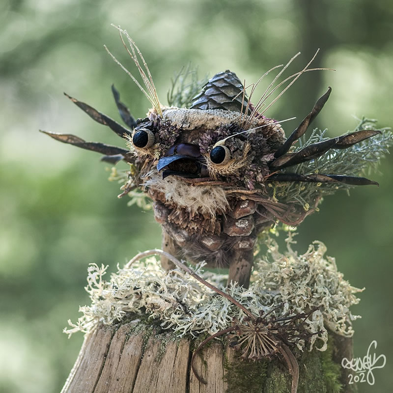 Forest Creatures Using Natural Elements By Sylvain Trabut 