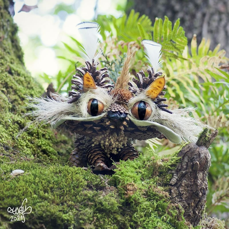 Forest Creatures Using Natural Elements By Sylvain Trabut 