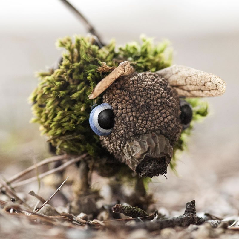 Forest Creatures Using Natural Elements By Sylvain Trabut 