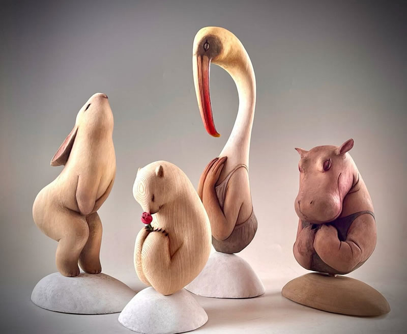 Animal Wooden Sculptures By Nikichi