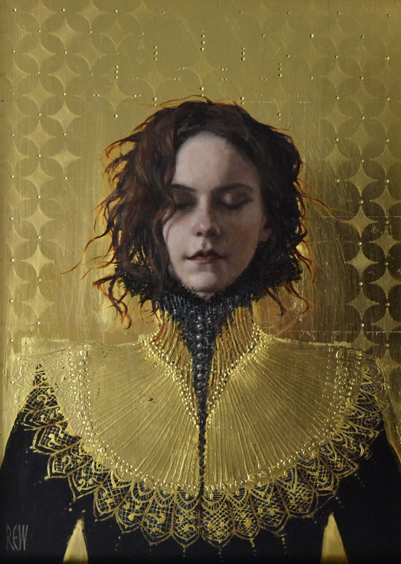 Figurative Paintings With Gold Ornaments By Stephanie Rew