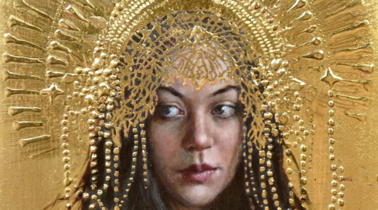 Figurative Paintings With Gold Ornaments By Stephanie Rew