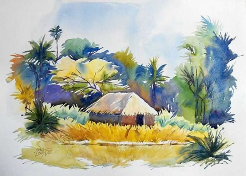 Watercolor Paintings By Sunil Linus De