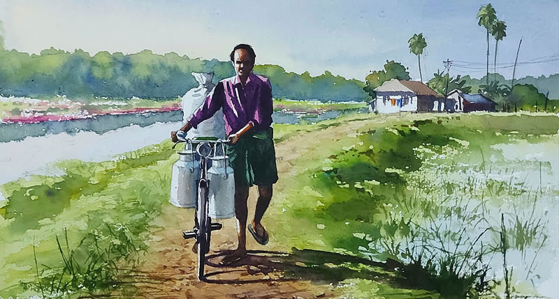 Watercolor Paintings By Sunil Linus De