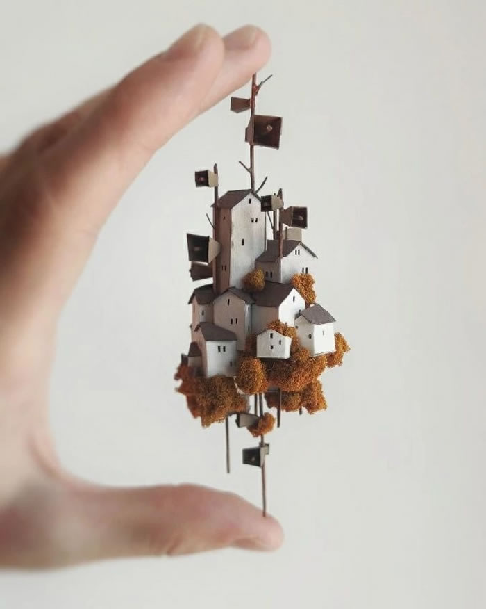 Tiny Fantasy Worlds Out Of Wood And Paper By Michael Davydov