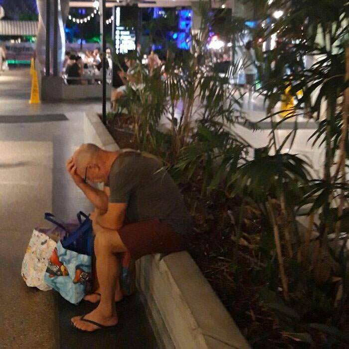 Miserable Men Caught In Wariting During Shopping