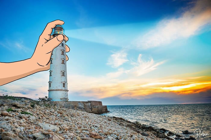 Creative Illustrations On Scenic Photos By Robin Yayla