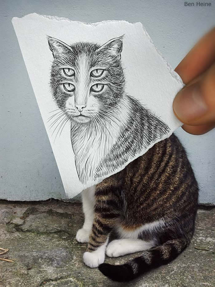 Pencil Illustrations With Photography by Ben Heine