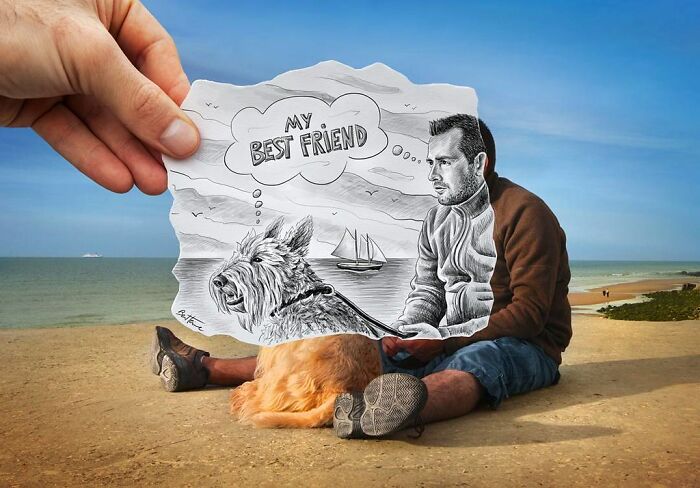 Pencil Illustrations With Photography by Ben Heine