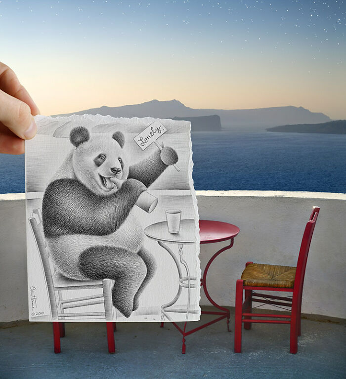 Pencil Illustrations With Photography by Ben Heine