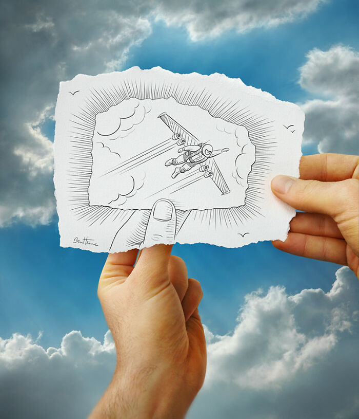 Pencil Illustrations With Photography by Ben Heine