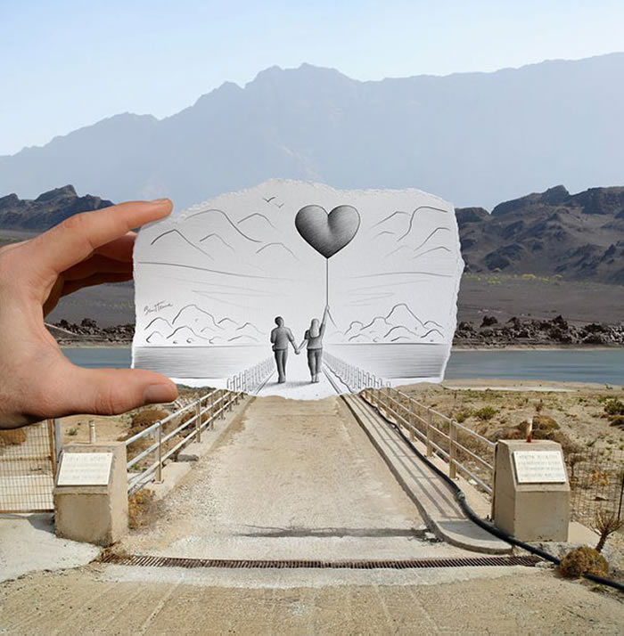 Pencil Illustrations With Photography by Ben Heine