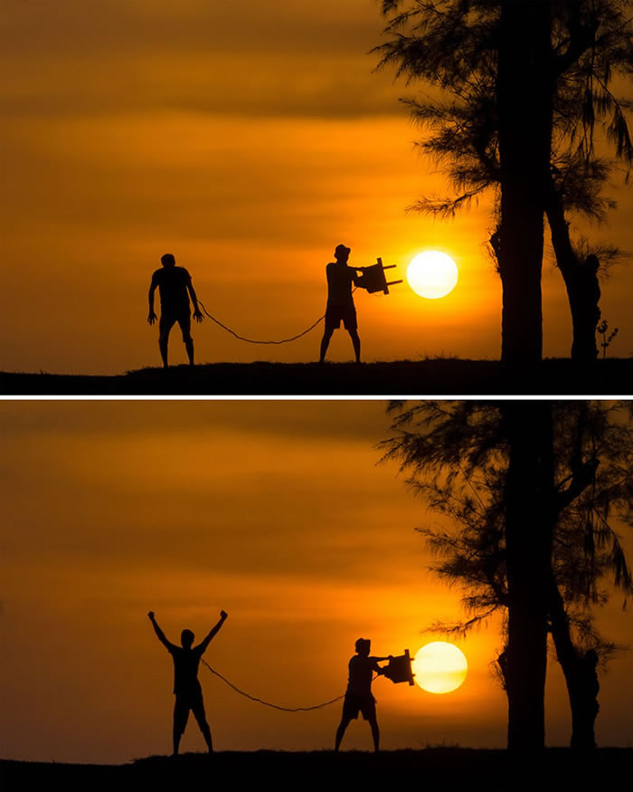 People’s Silhouettes During Sunset By Krutik Thakur