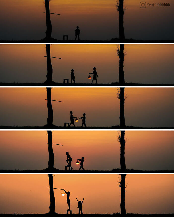 People’s Silhouettes During Sunset By Krutik Thakur