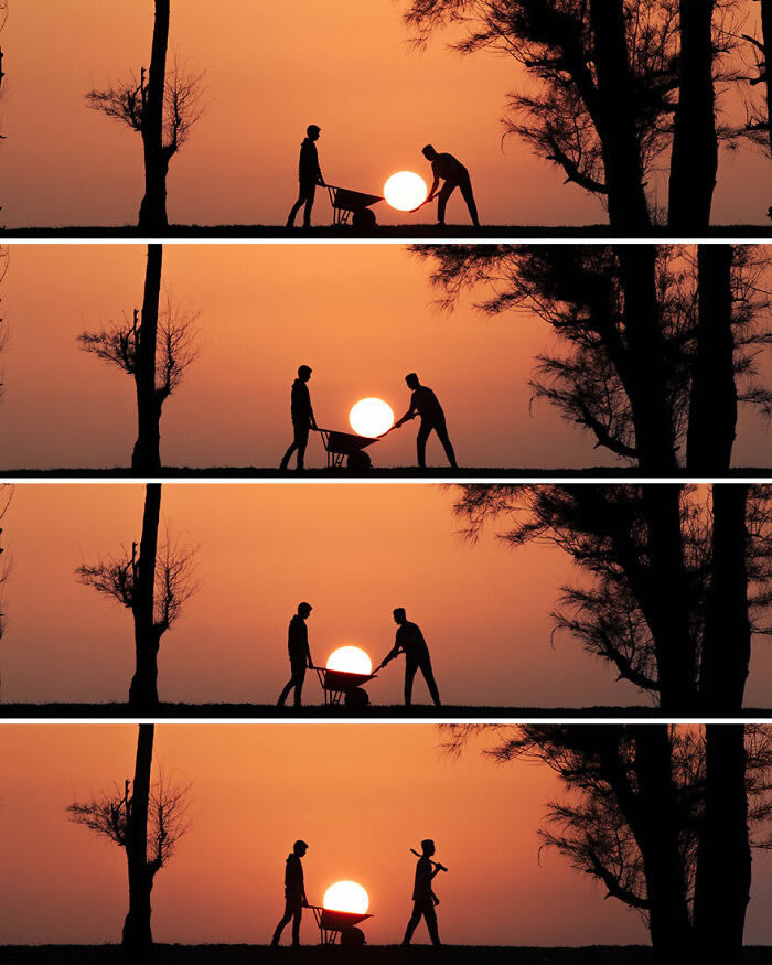 People’s Silhouettes During Sunset By Krutik Thakur