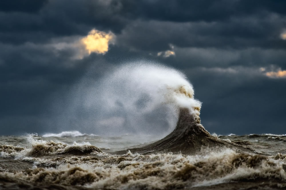 Amazing Waves During Storms On Lake Erie by Trevor Pottelberg