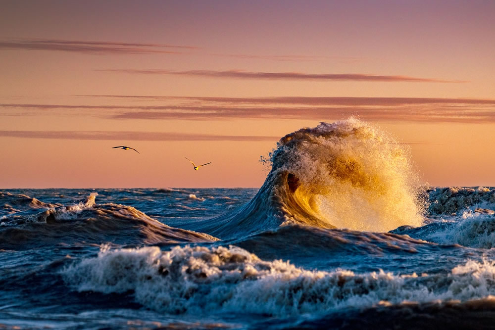 Amazing Waves During Storms On Lake Erie by Trevor Pottelberg