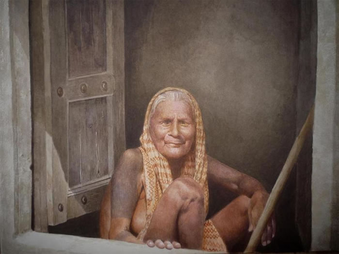 Indian Village Life Watercolor Paintings by Raghunath Sahoo