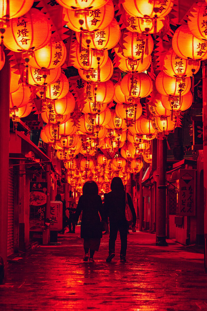 Japan Lantern Festival In The Snow By Yuichi Yokota