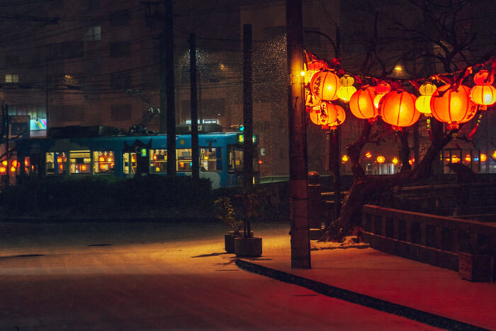 Japan Lantern Festival In The Snow By Yuichi Yokota