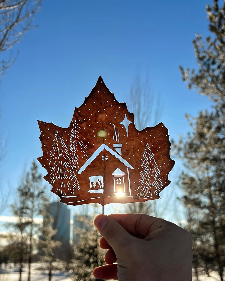 Leaf Cut Art by Kanat Nurtazin