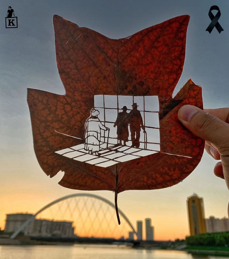 Leaf Cut Art by Kanat Nurtazin