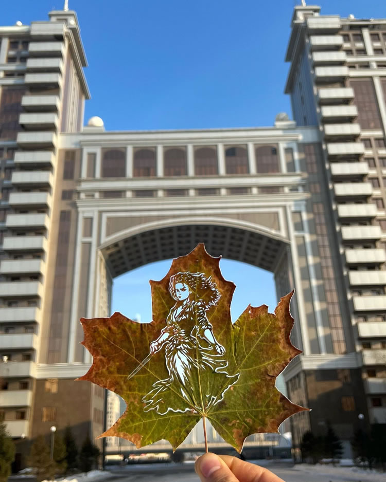 Leaf Cut Art by Kanat Nurtazin