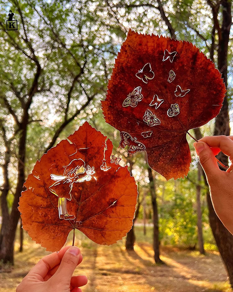 Leaf Cut Art by Kanat Nurtazin