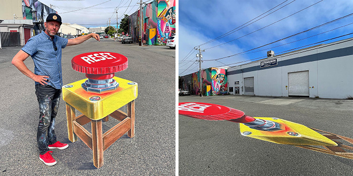 Painting 3D Murals by Leon Keer 