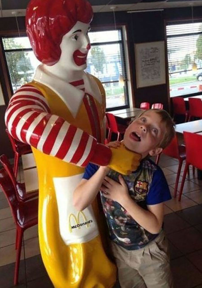 Funny People Posing With Statues