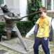 Funny People Posing With Statues