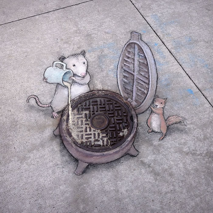 Chalk Street Art by David Zinn