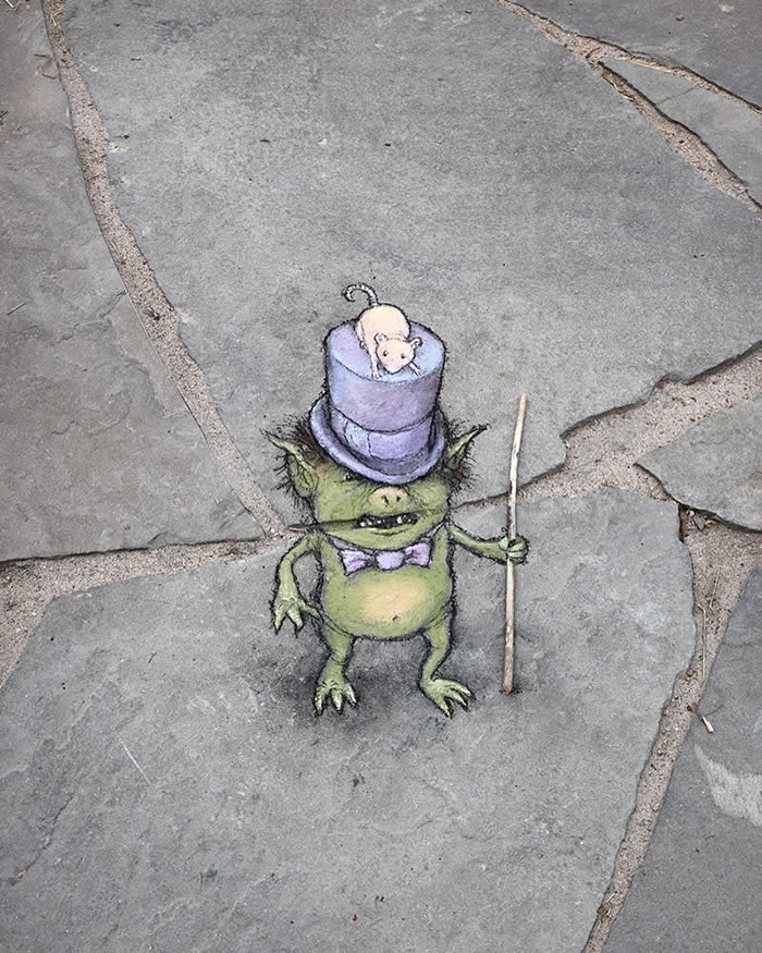 Chalk Street Art by David Zinn