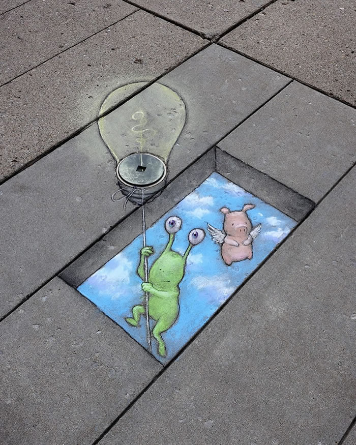 Chalk Street Art by David Zinn